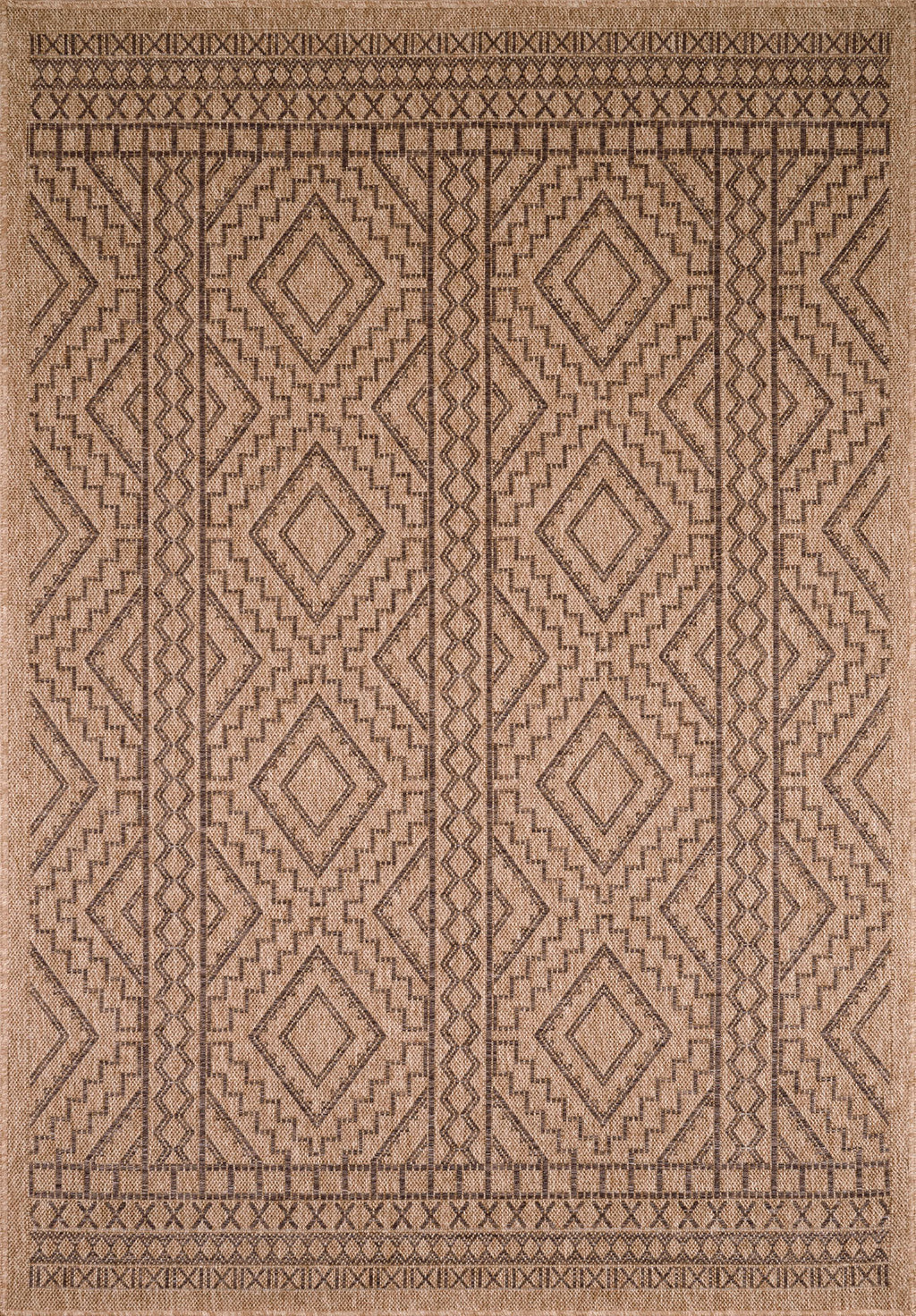 Tapis intérieur et extérieur aspect jute motif géométrique 160x230 NATURE