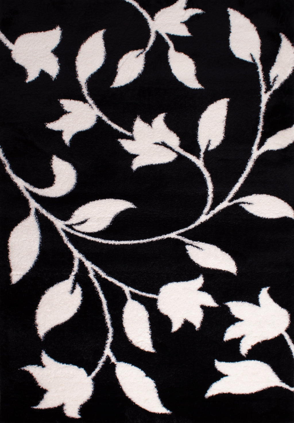 Tapis décoratif d’intérieur/d’extérieur Touffeté à la main à motif floral  noir/mauve