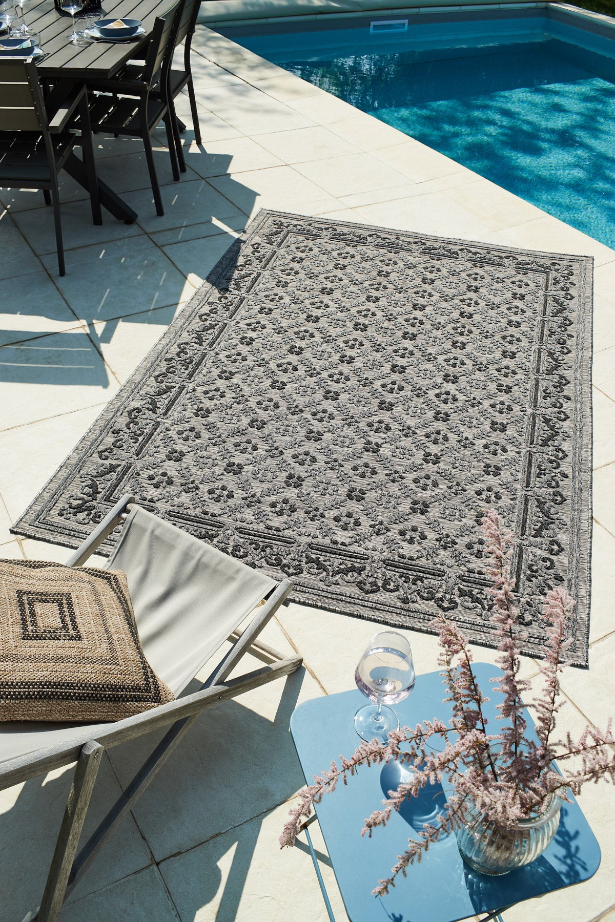 Tapis persan gris intérieur extérieur : ACA1693GRI ACAPULCO