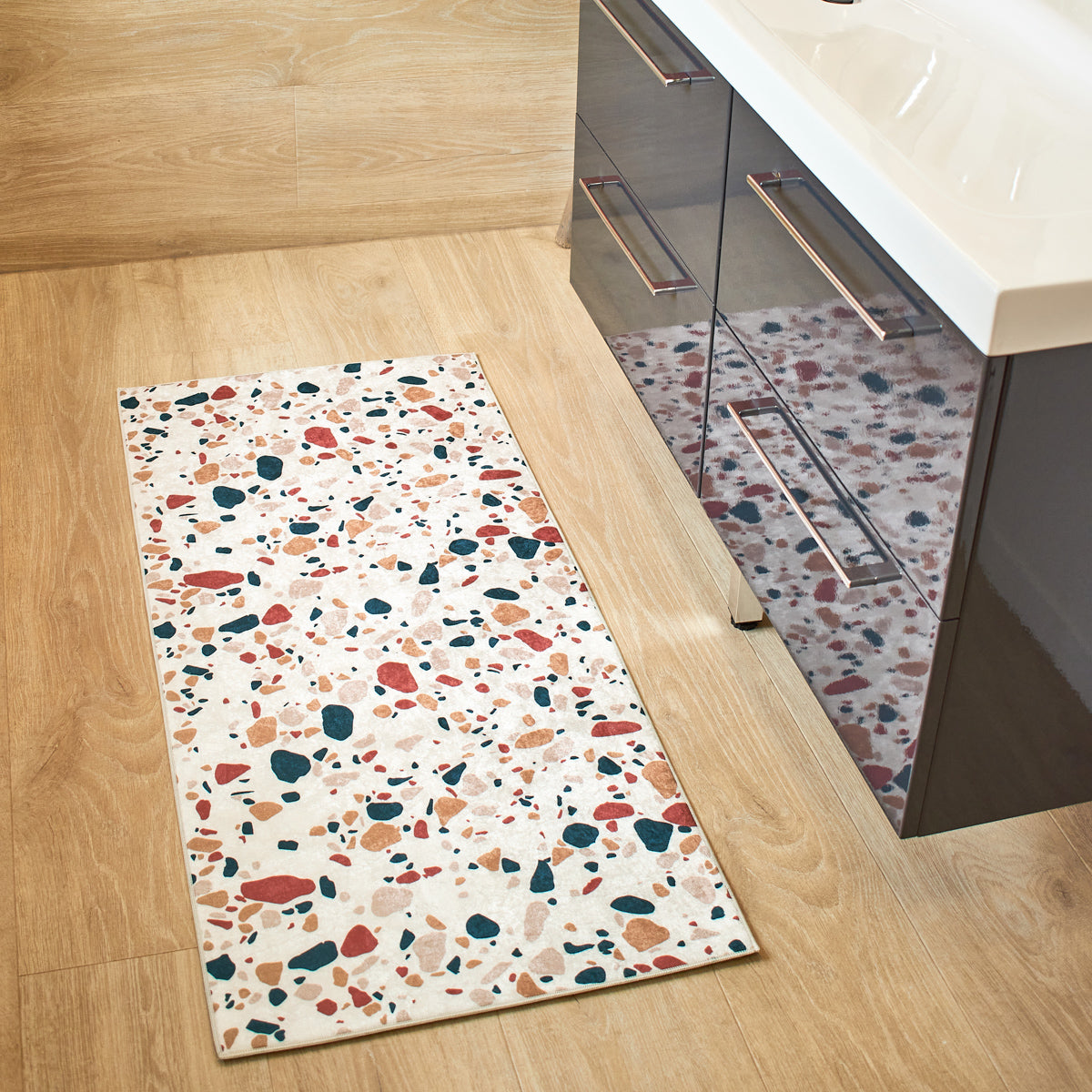 Tapis de bain multicolore : ALM749MUL tapis salon nazar