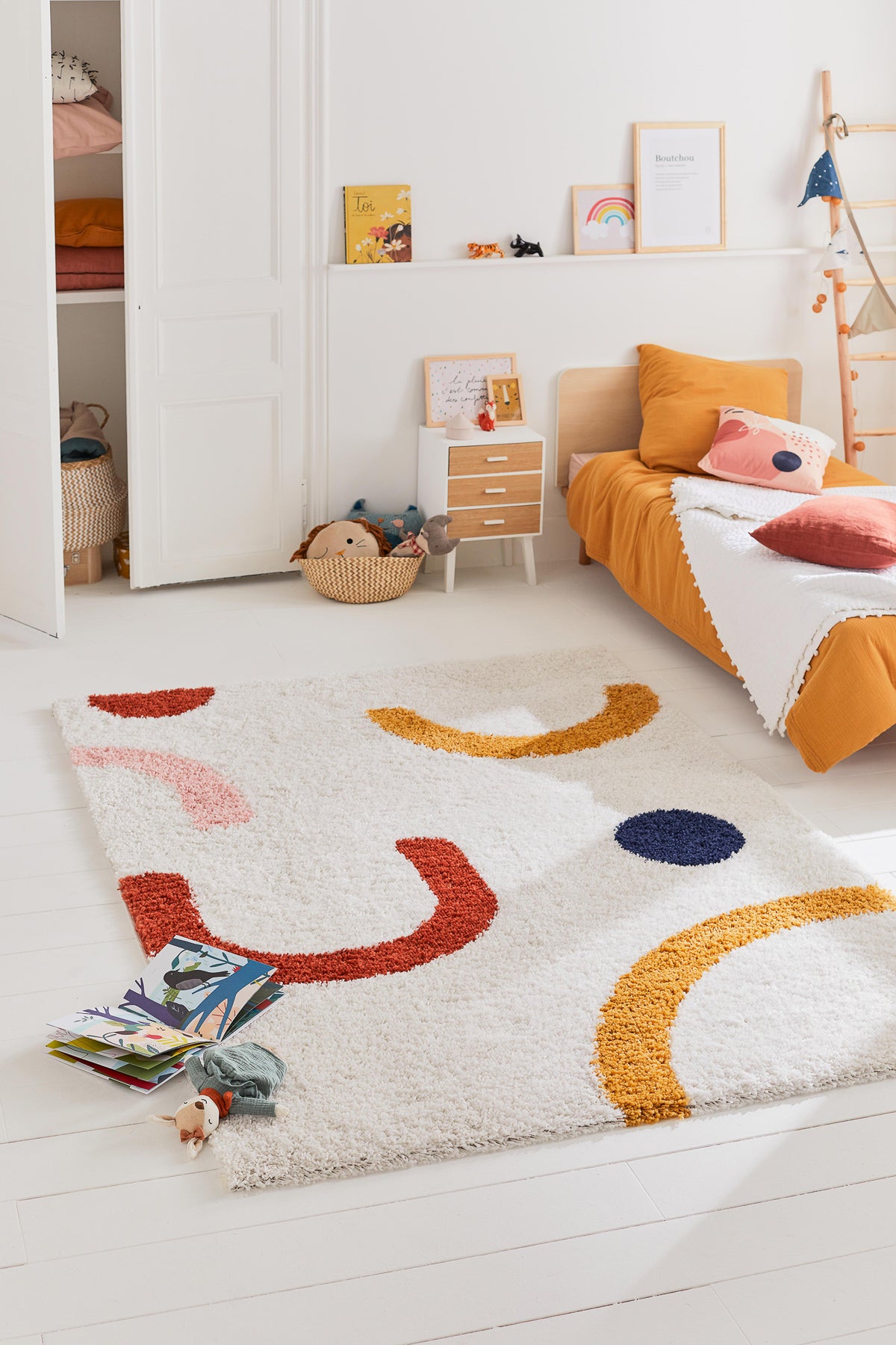 Tapis enfant multicolore  à motif ludique : AQU109MUL AQUARELLE