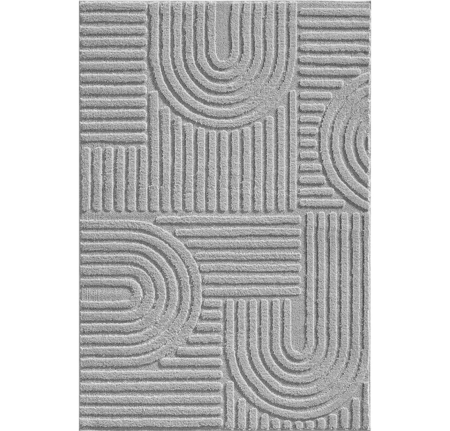 ART - tapis rectangulaire design en relief : ART1121SIL ART