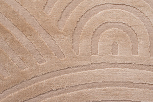 Tapis rond arc-en-ciel beige avec longs poils en relief : BIA157BEI BIANCA