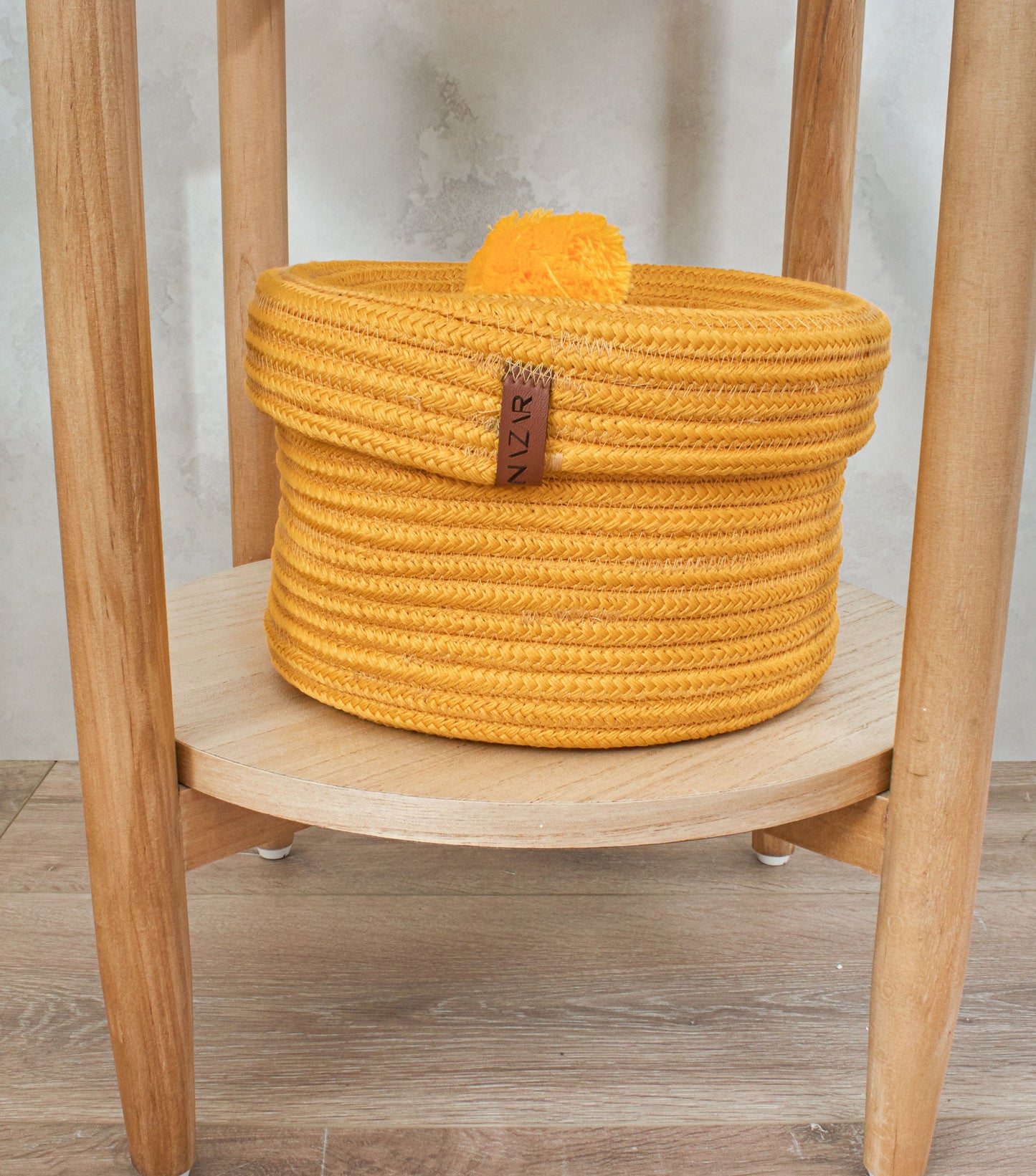 Paniers de rangement enfant en aspect jute fait main jaune : CAL4304JAU - Nazar rugs