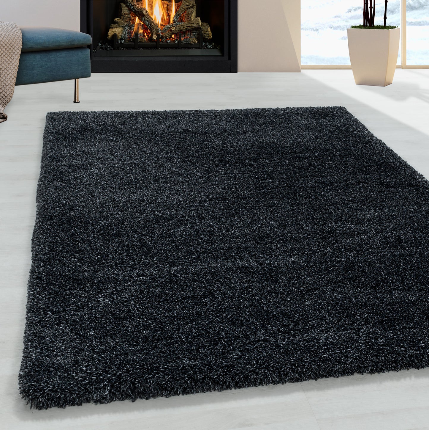 FLUFFY - Tapis Shaggy Uni à Poils Longs - FLU3500ANT