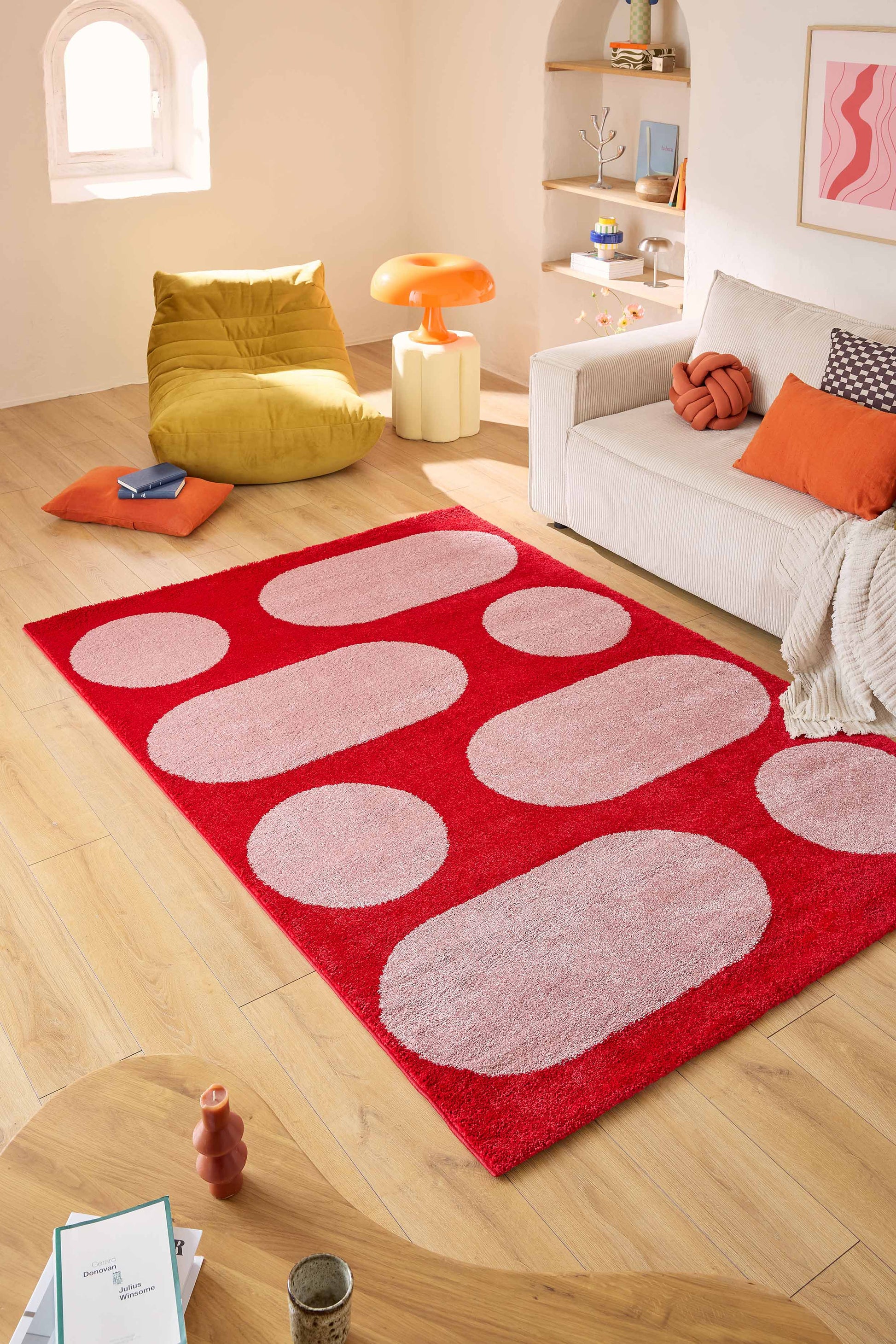 Tapis retro style année 70 - rouge - Groovy GROOVY