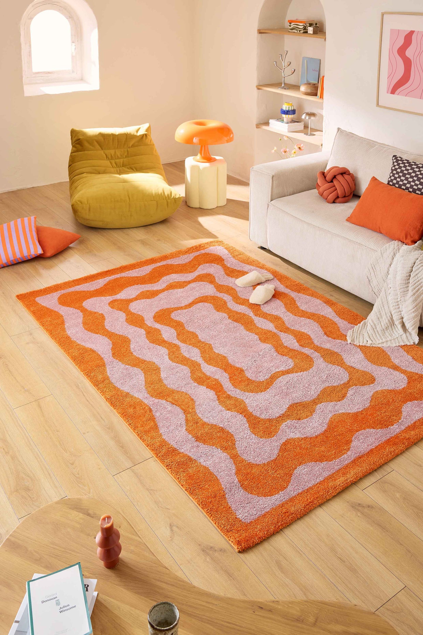 Tapis vintage style année 70 - orange- Groovy GROOVY