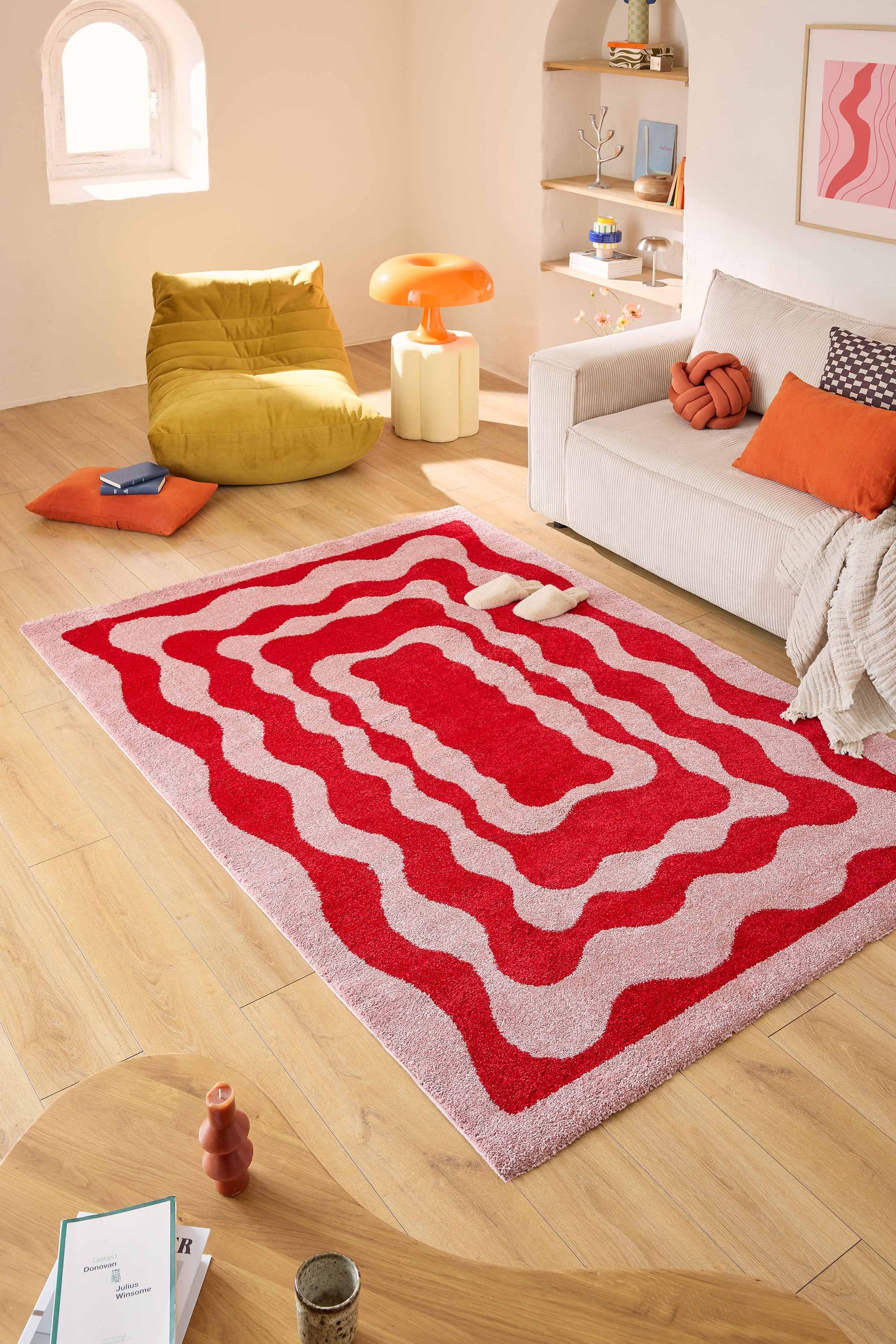 Tapis vintage style année 70 - Rouge - Groovy GROOVY