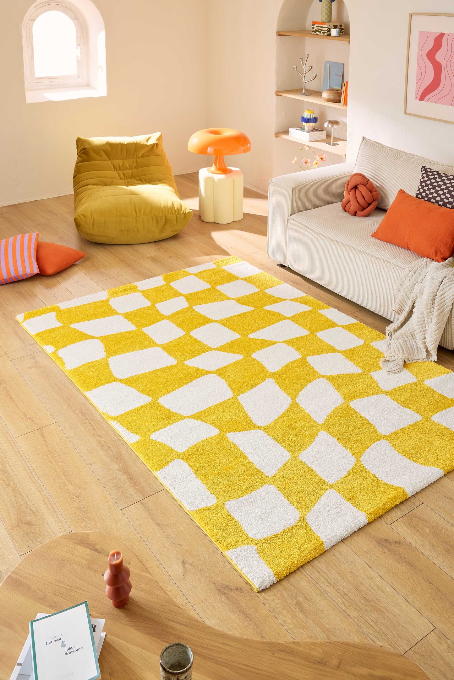 Tapis vintage année 70 - Jaune- Groovy GROOVY