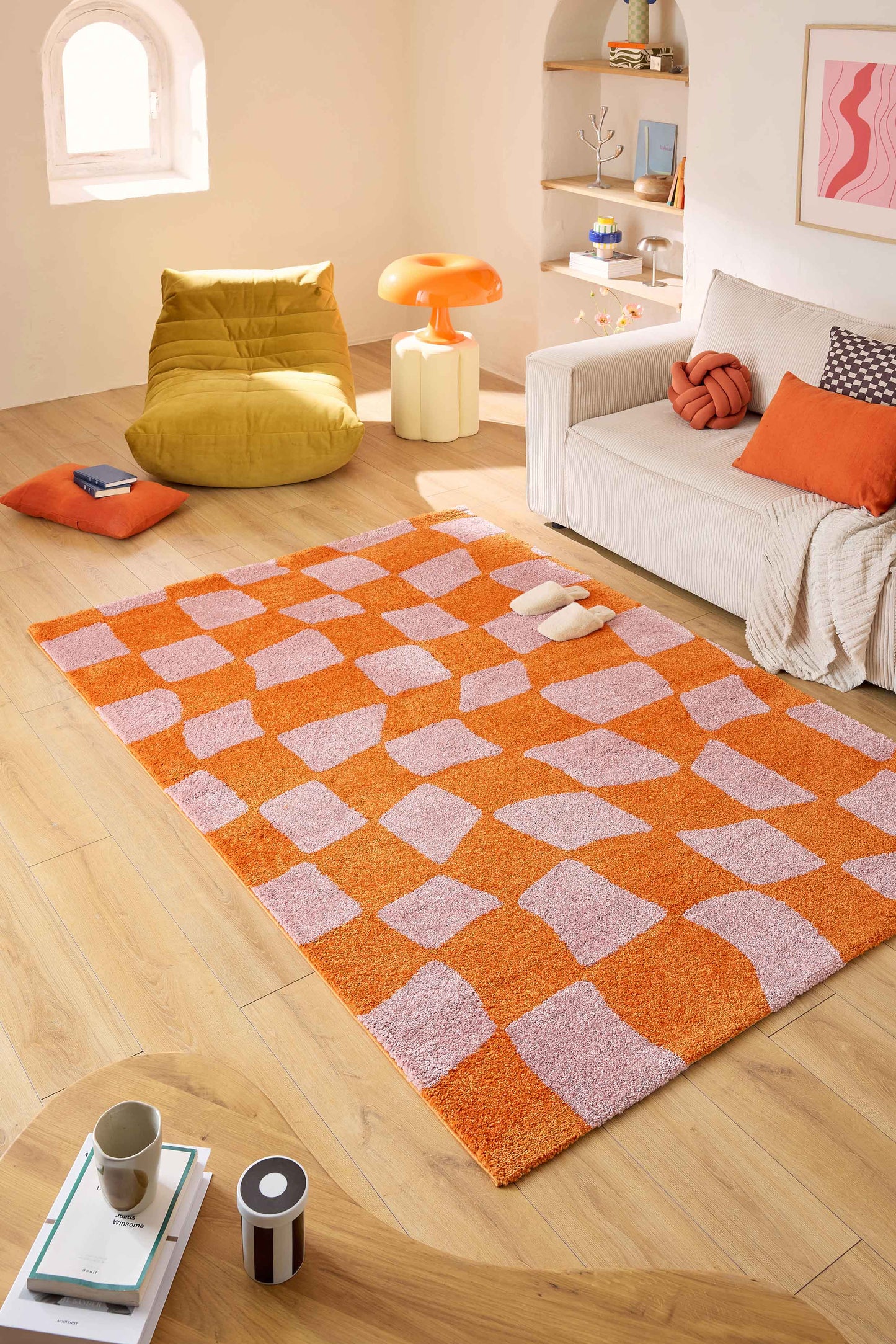 Tapis vintage année 70 - Orange- Groovy GROOVY