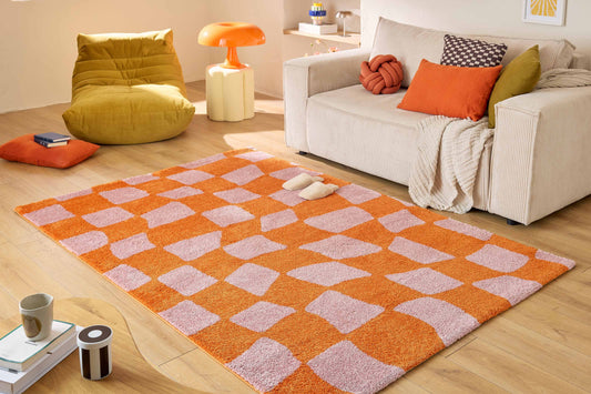 Tapis vintage année 70 - Orange- Groovy GROOVY