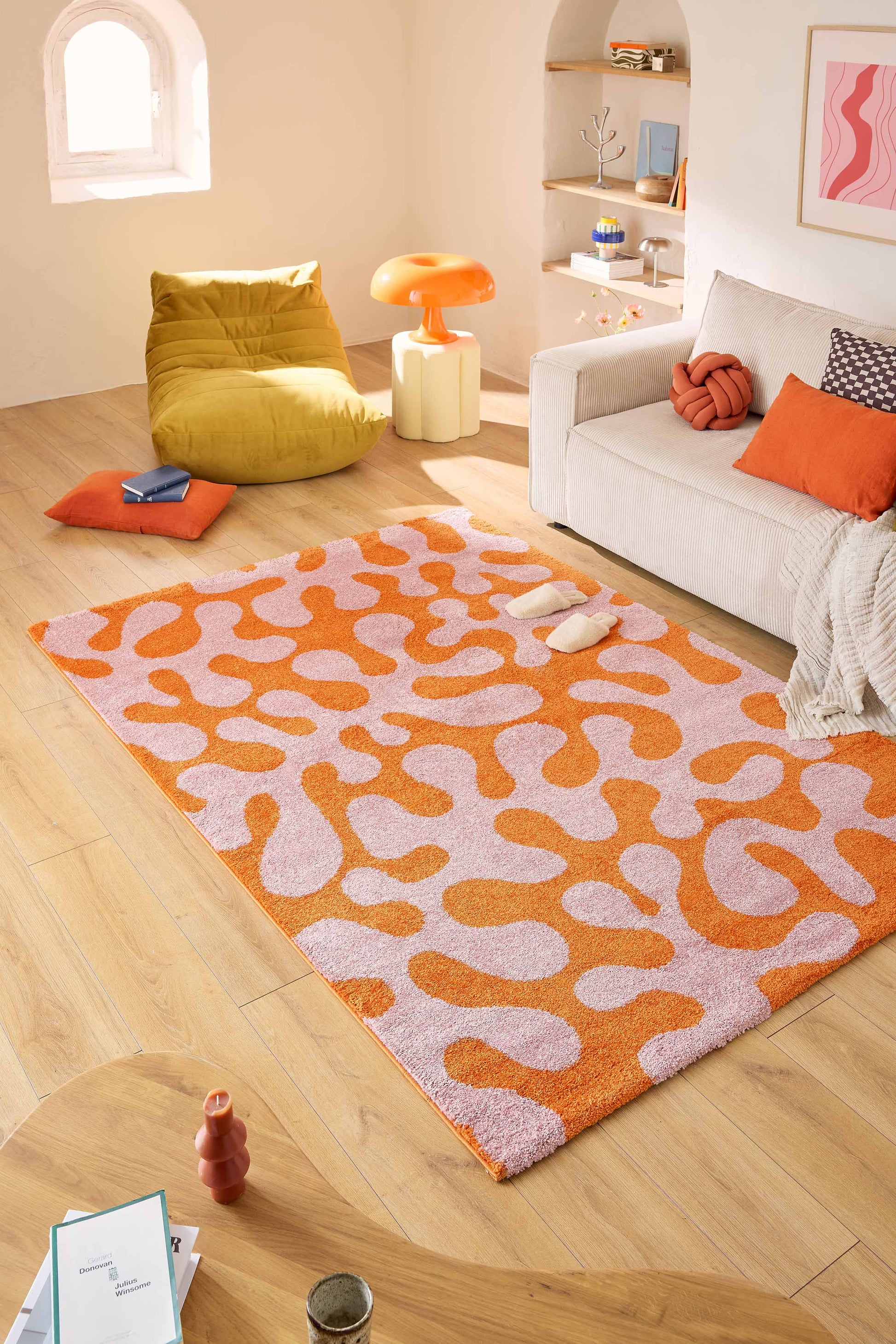 Tapis salon vintage - Rose- Groovy GROOVY