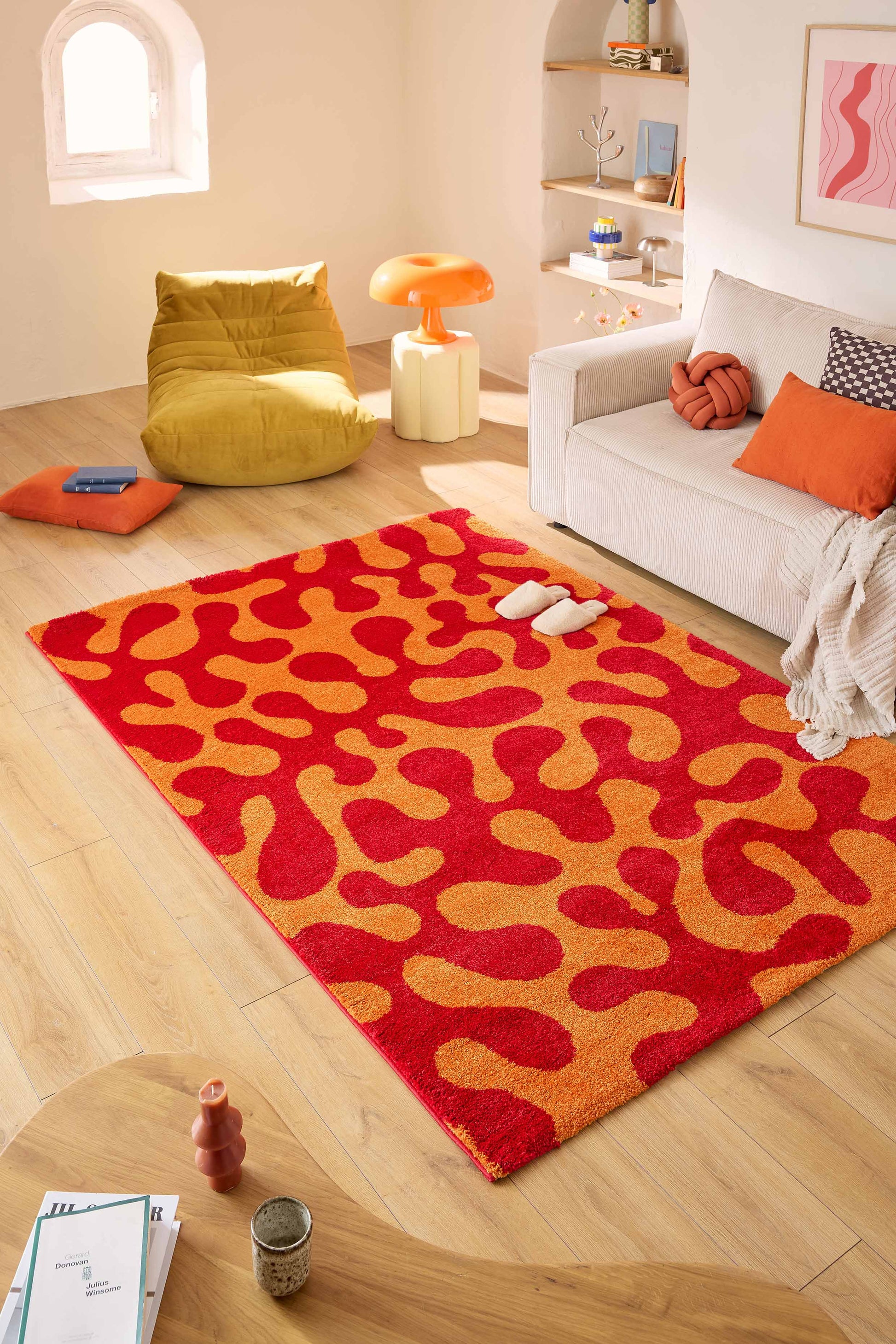 Tapis salon vintage - Rouge - Groovy GROOVY