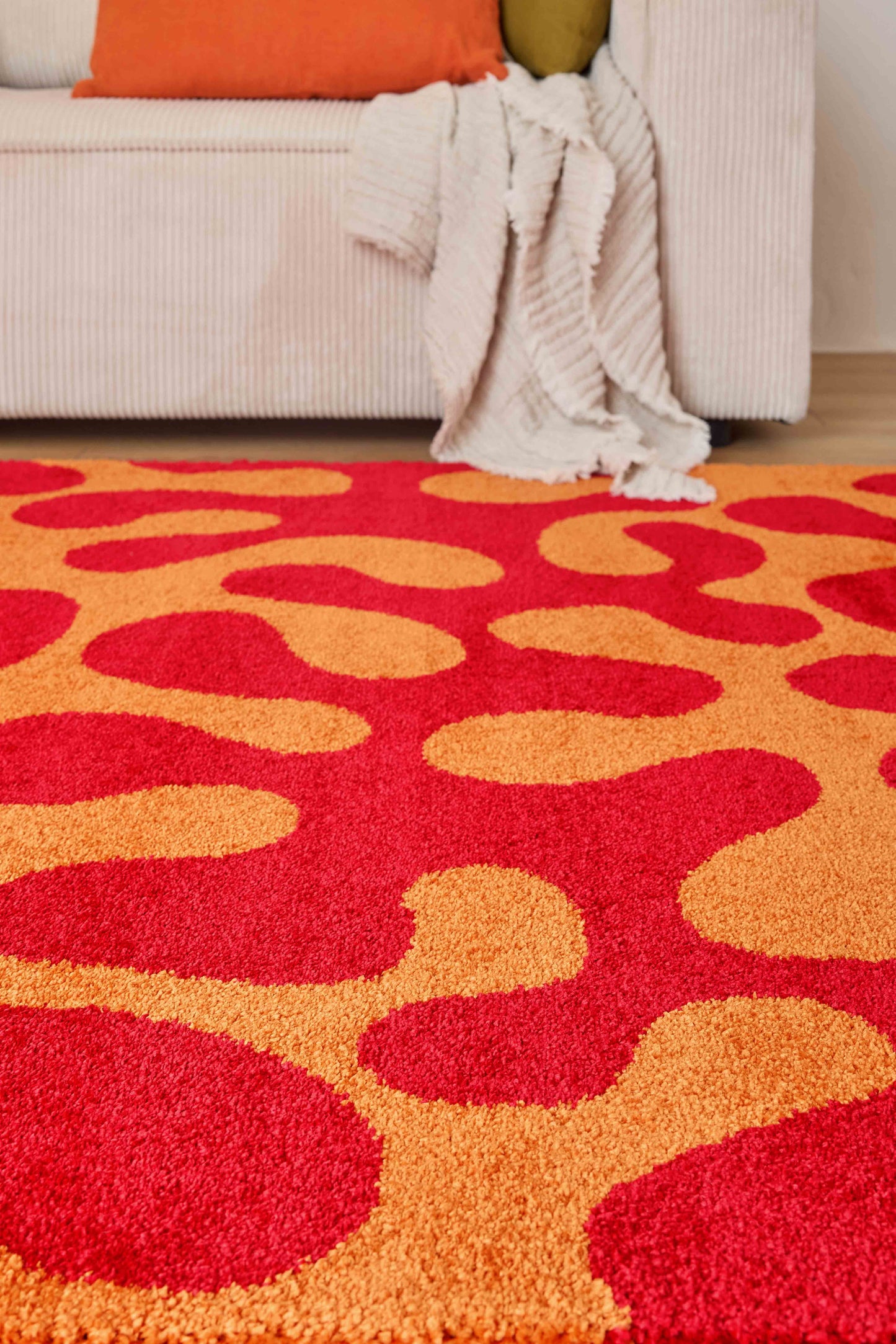 Tapis salon vintage - Rouge - Groovy GROOVY