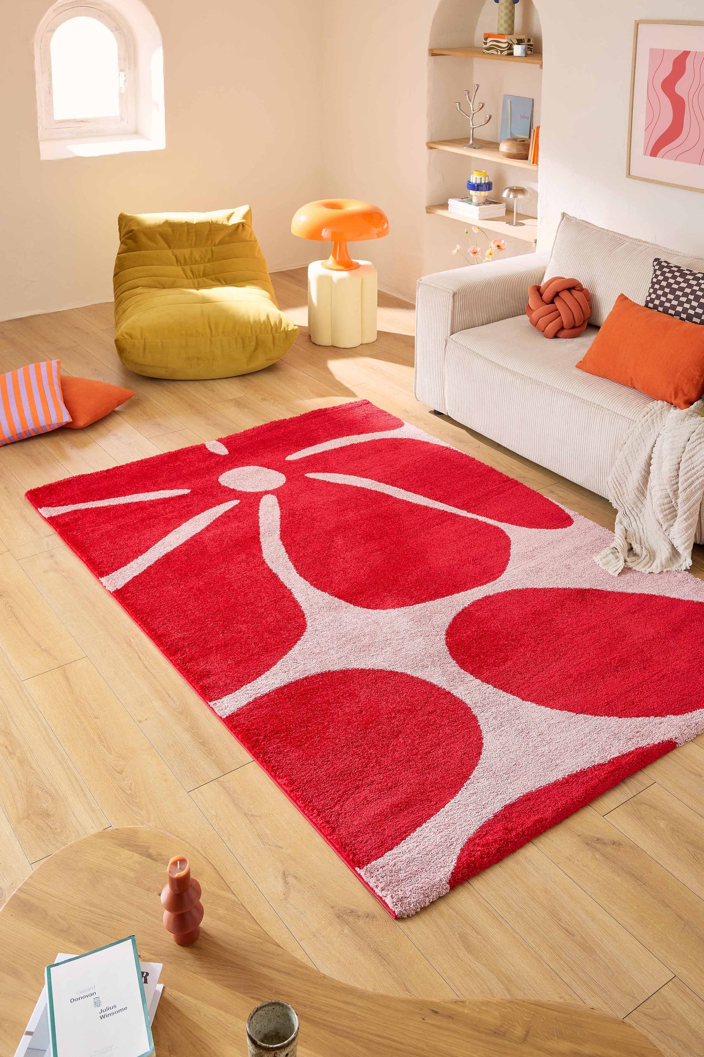 Tapis salon vintage année 70 - Rouge - Groovy GROOVY