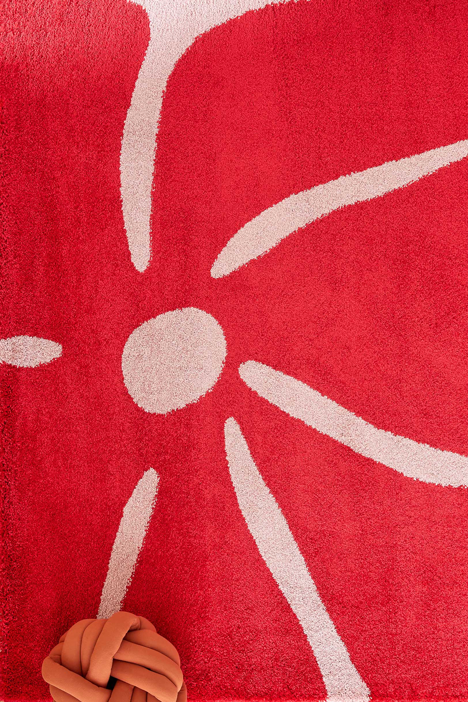 Tapis salon vintage année 70 - Rouge - Groovy GROOVY