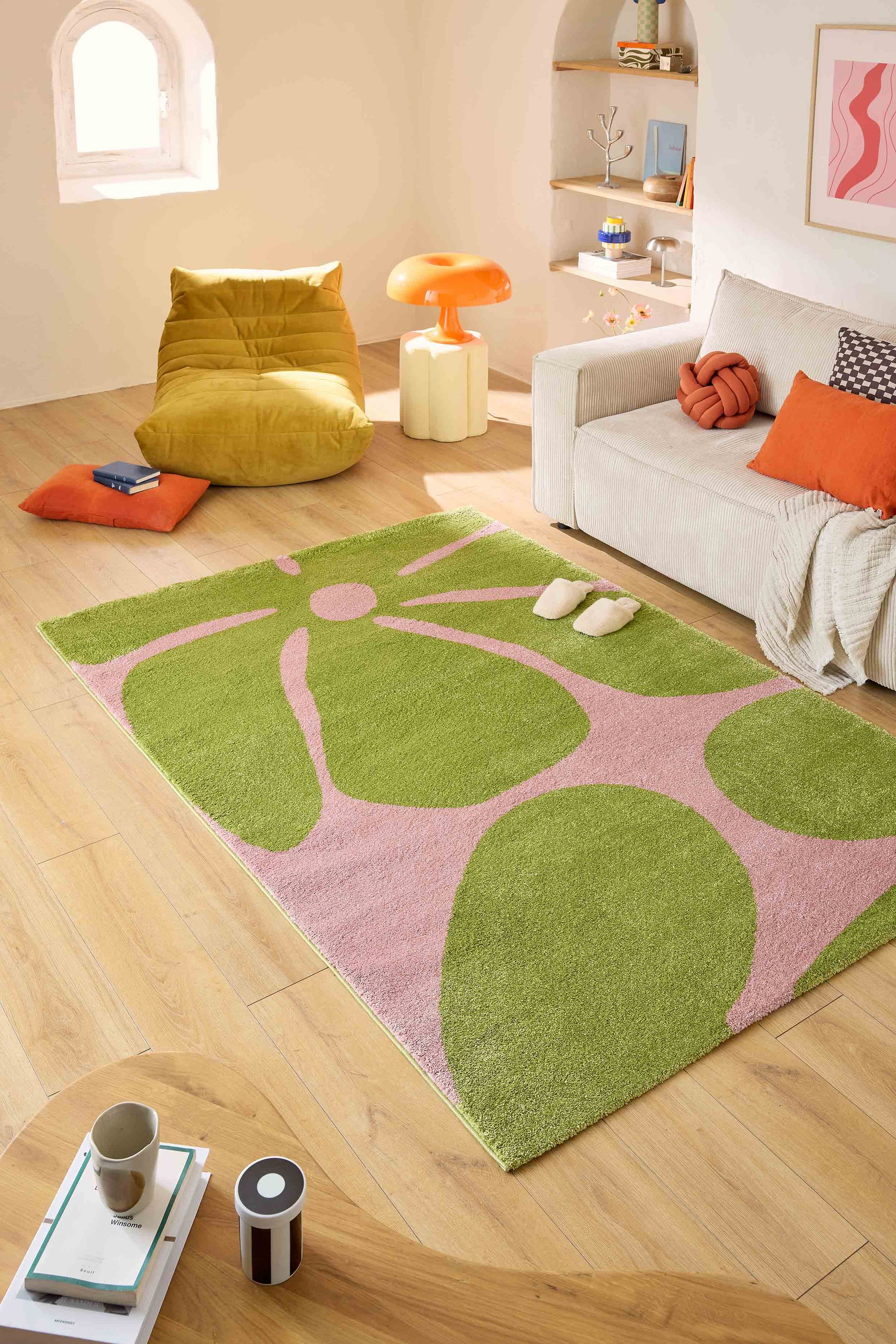 Tapis salon vintage année 70 - Vert- Groovy GROOVY