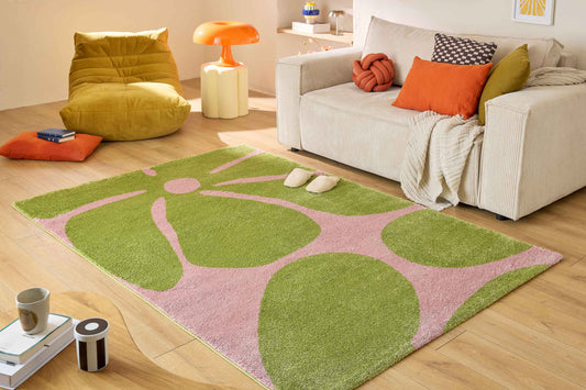 Tapis salon vintage année 70 - Vert- Groovy GROOVY