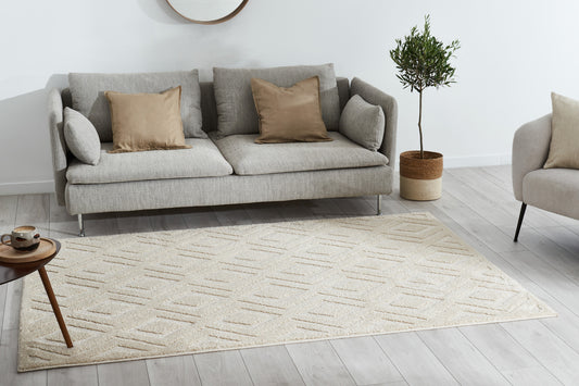 Tapis motifs losanges : HAR912CRE HARMONIE