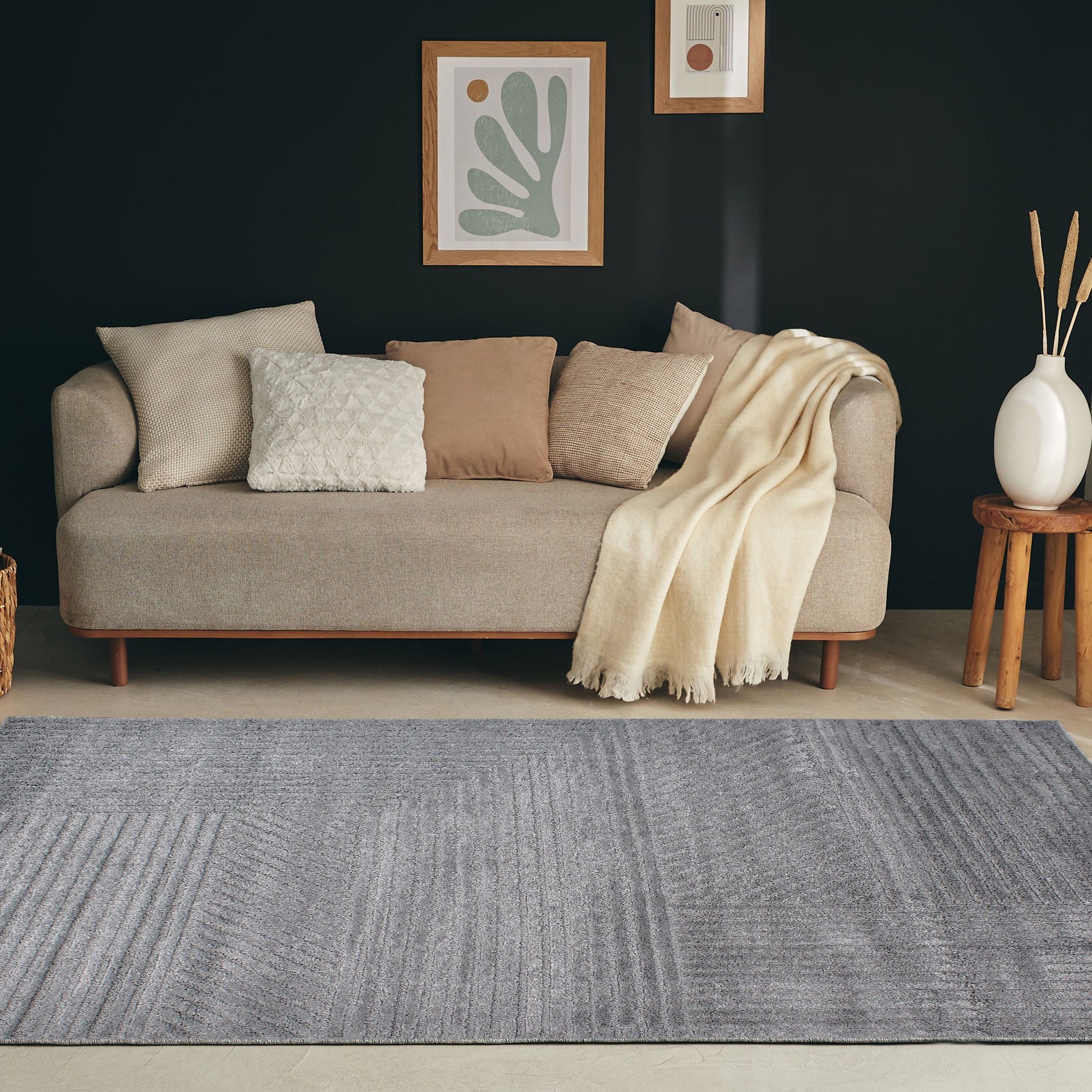 Tapis de salon gris : HAR914GRI HARMONIE