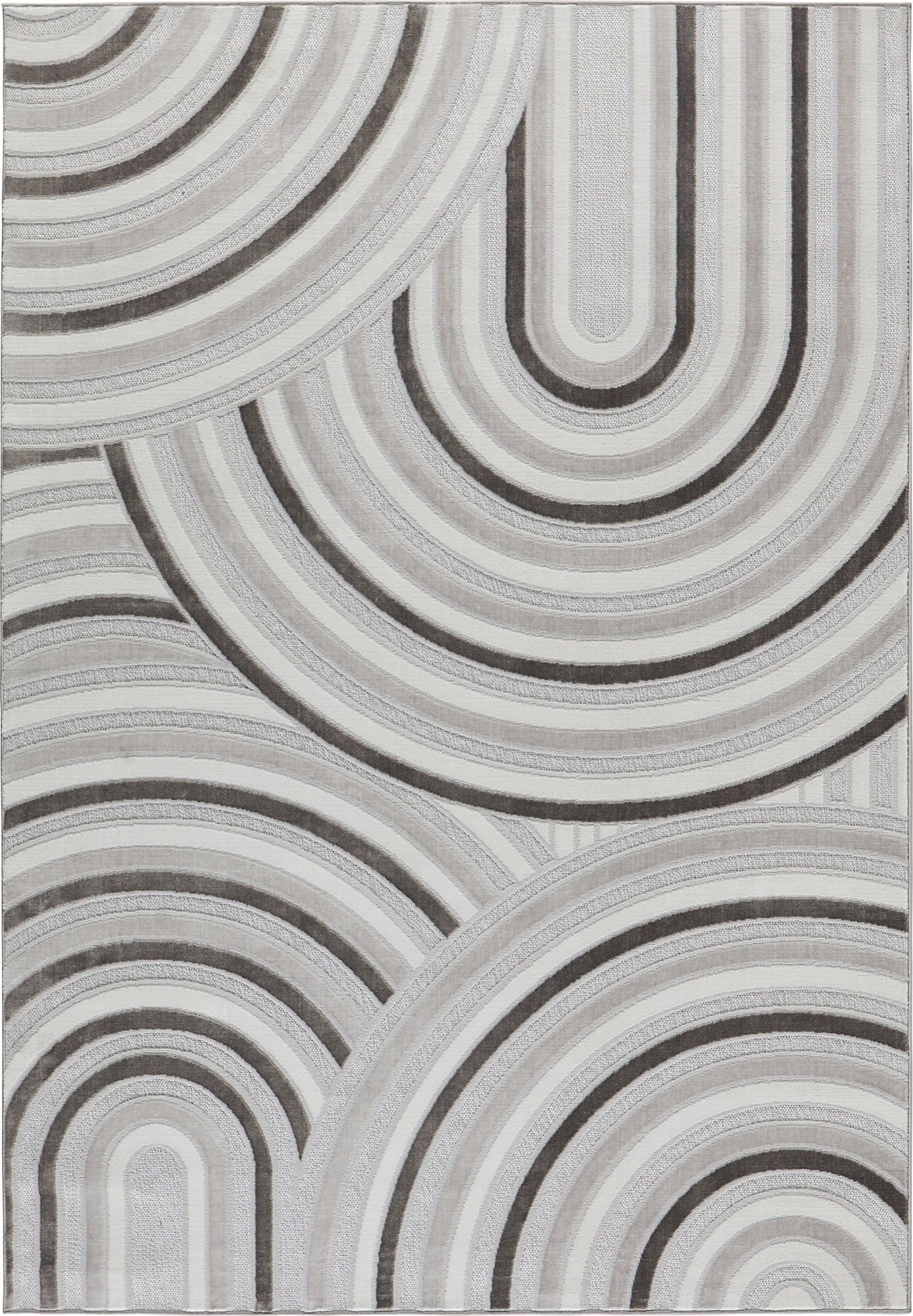 Tapis intérieur extérieur motif arc gris : LOO312GRI loopin