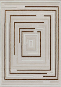 Tapis intérieur extérieur motif rectangle beige : LOO334BEI LOOPIN