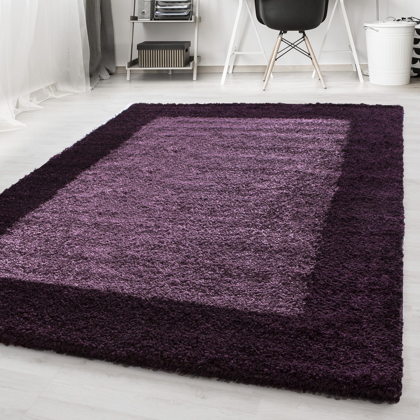 OTTA - Tapis Shaggy à motif Cadre - OTT1503LIL