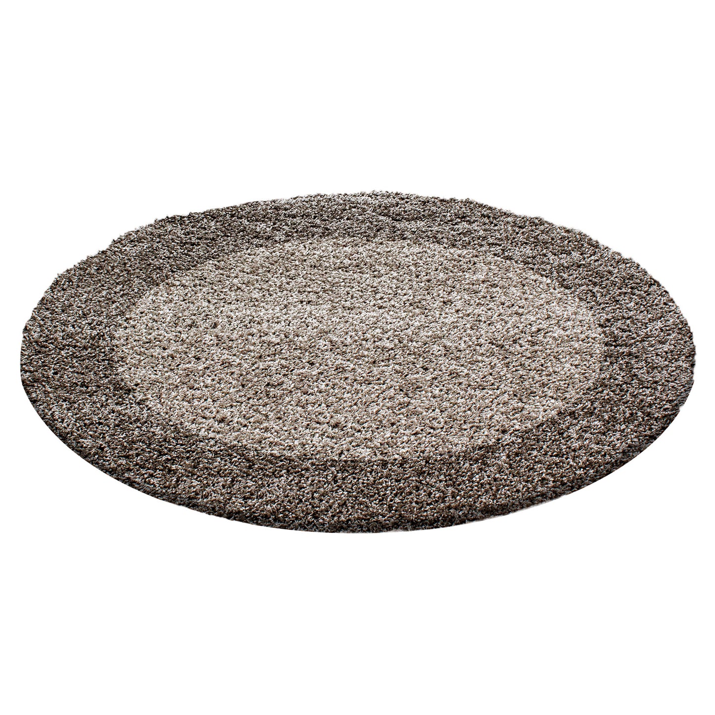 OTTA - Tapis Shaggy rond à motif Cadre - OTT1503TAU