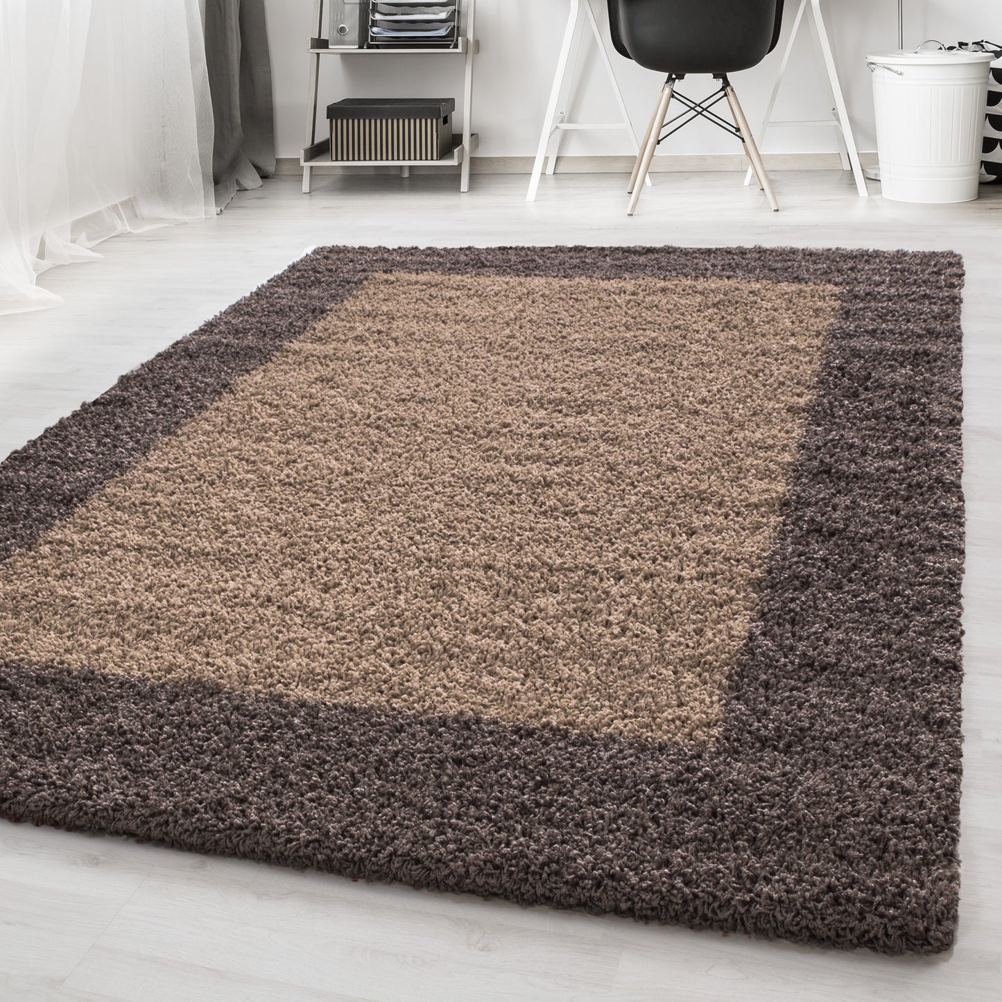 OTTA - Tapis Shaggy à motif Cadre - OTT1503TAU