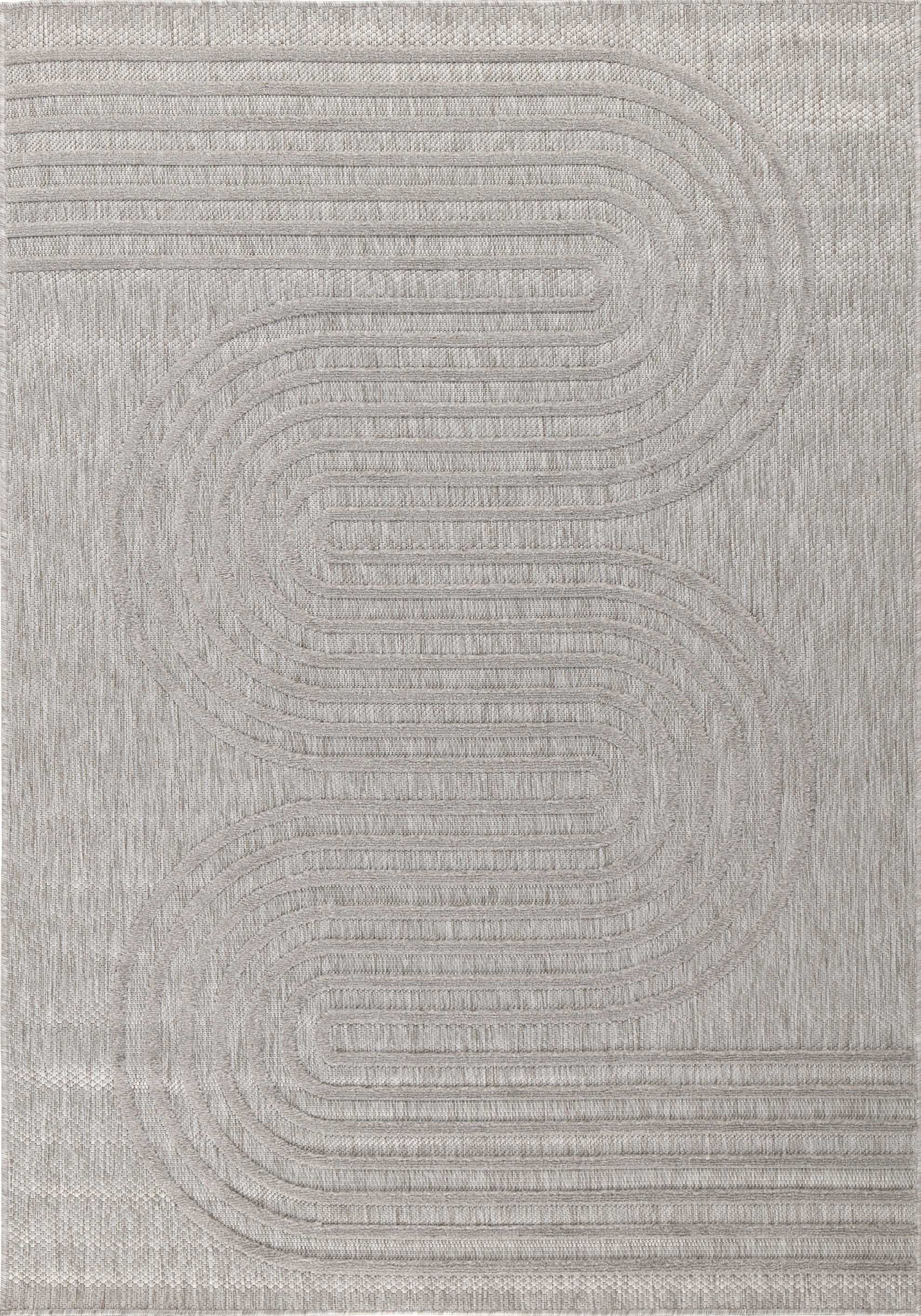 Tapis intérieur et extérieur motifs de vagues SANTORINI Gris : SAN987GRI Nazar rugs