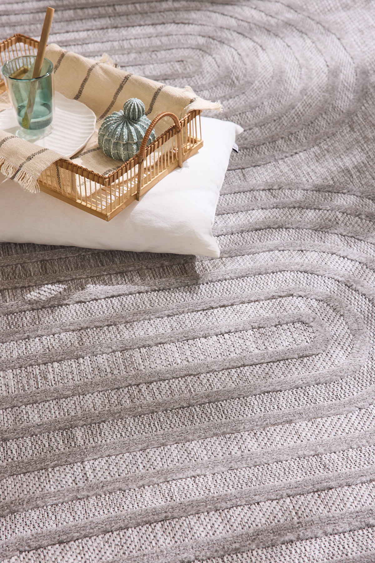 Tapis intérieur et extérieur motifs de vagues SANTORINI Gris : SAN987GRI Nazar rugs