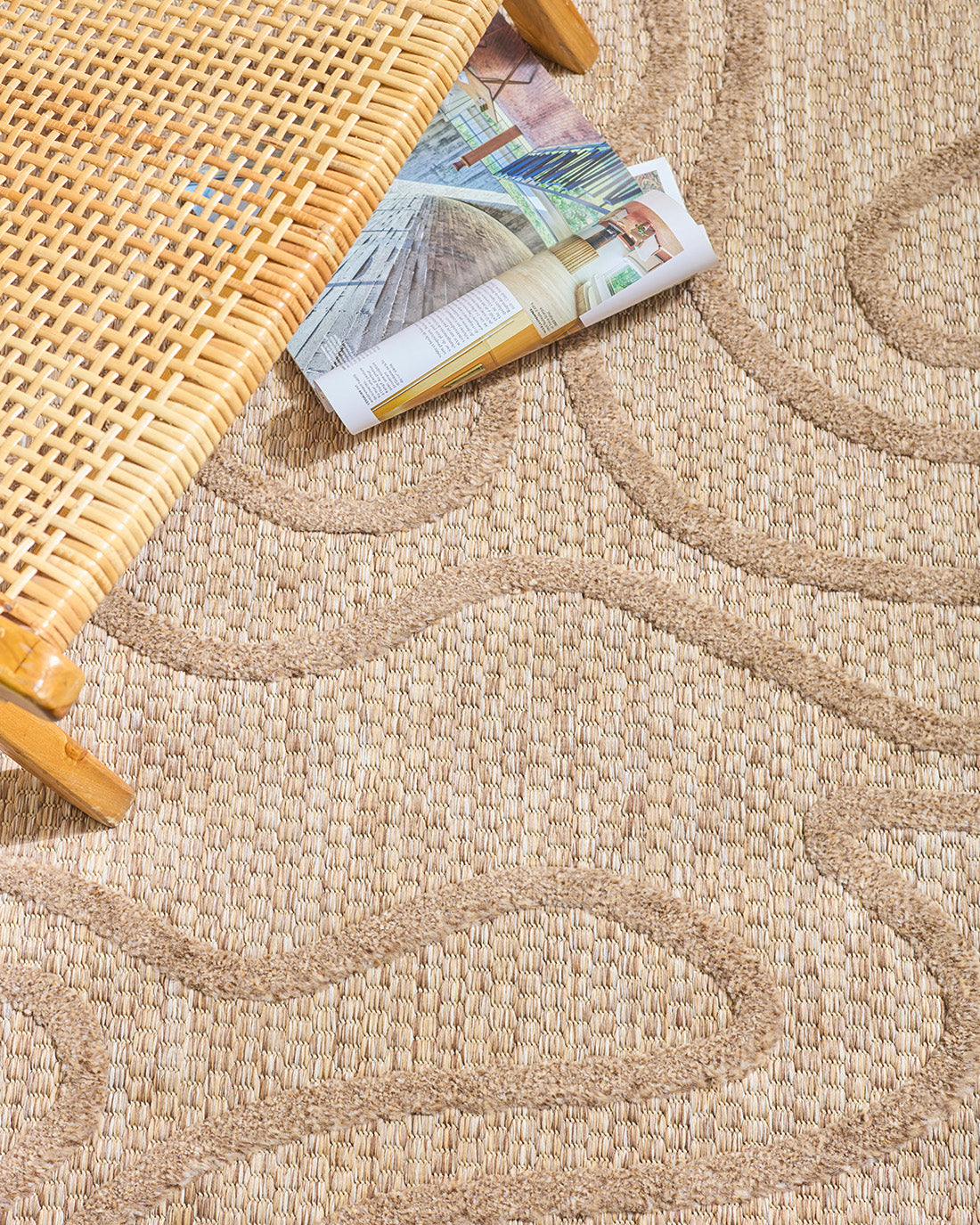 Tapis d'intérieur et extérieur au motif abstrait Santorini Beige : SAN988BEI Nazar rugs