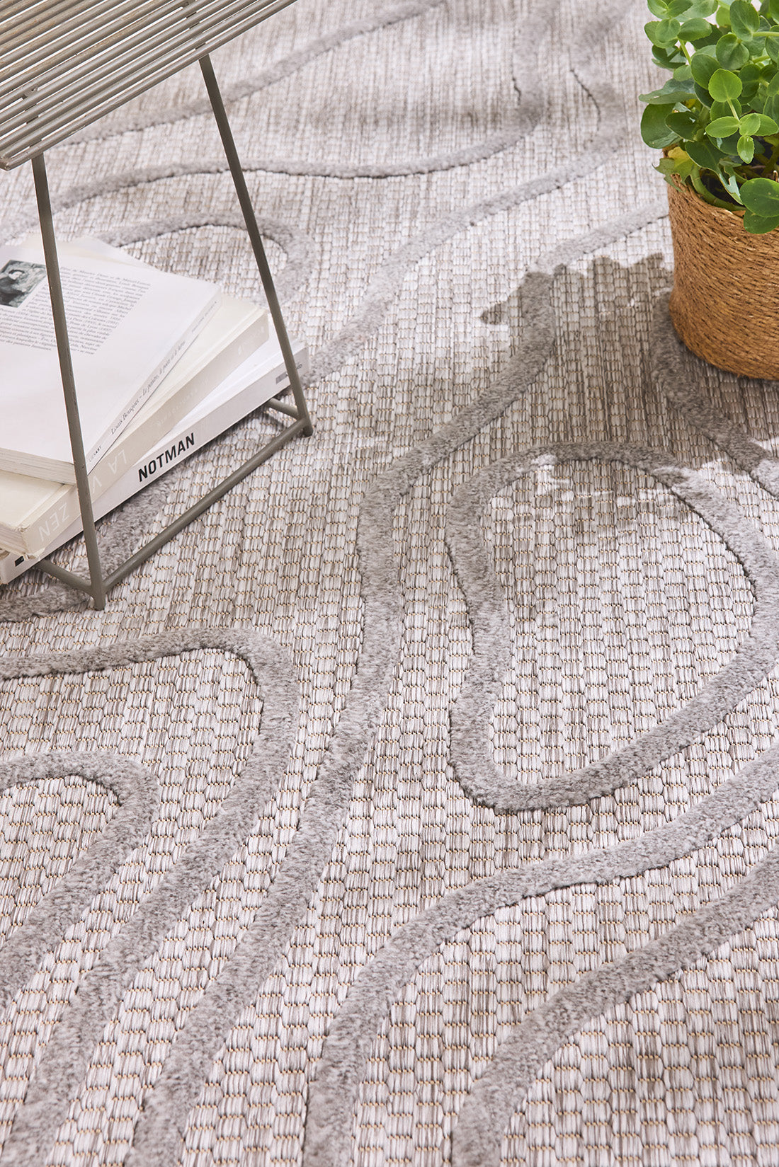 Tapis d'intérieur et extérieur au motif abstrait Santorini Gris : SAN988GRI Nazar rugs