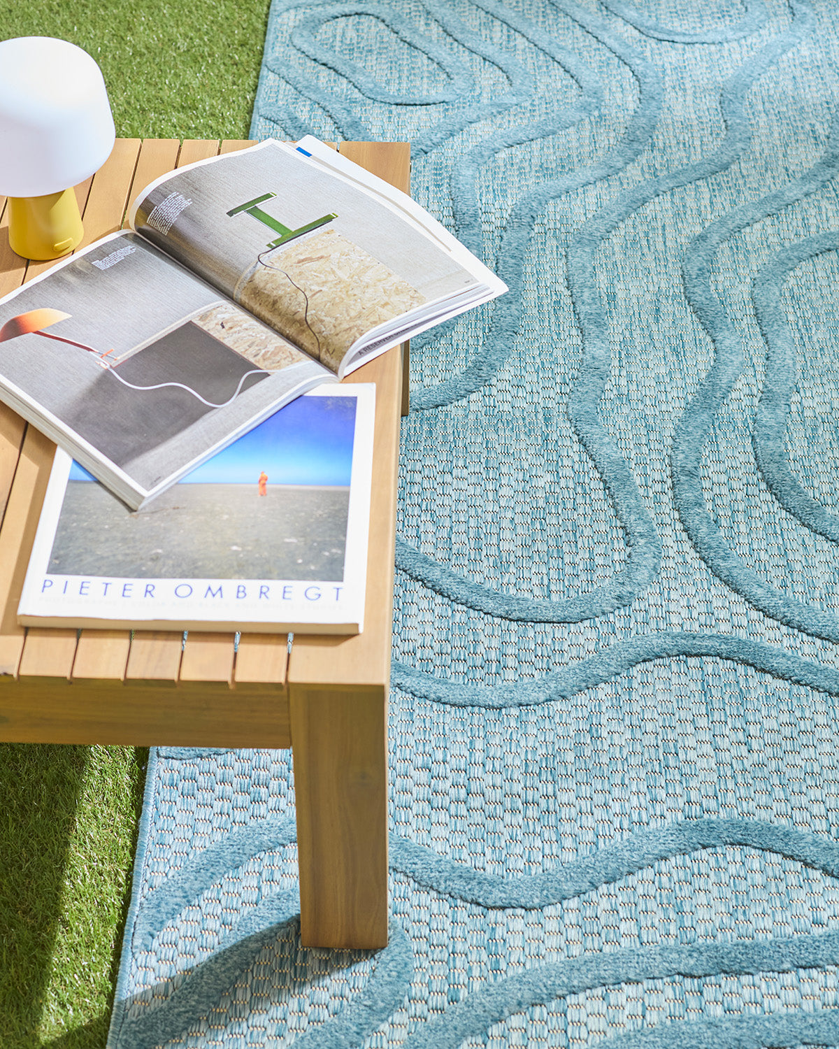 Tapis d'intérieur et extérieur au motif abstrait Santorini Turquoise : SAN988TUR Nazar rugs