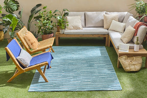 Tapis d'intérieur et d'extérieur à motifs Turquoise : SAN990TUR Nazar rugs