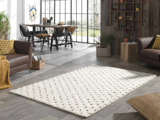 Tapis berbère en polypropylène crème et brun Nazar rugs