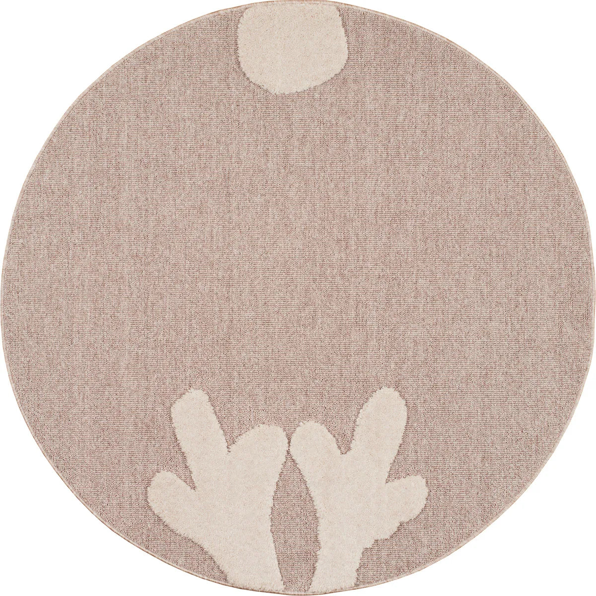 Tapis enfant motif cornes de cerf rond : BAM284BEI - Nazar rugs