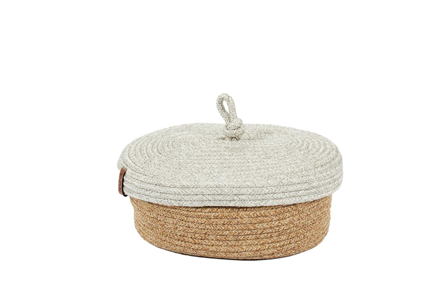 Paniers de rangement bicolores aspect jute fait main gris et beige : CAL4301GRI - Nazar rugs