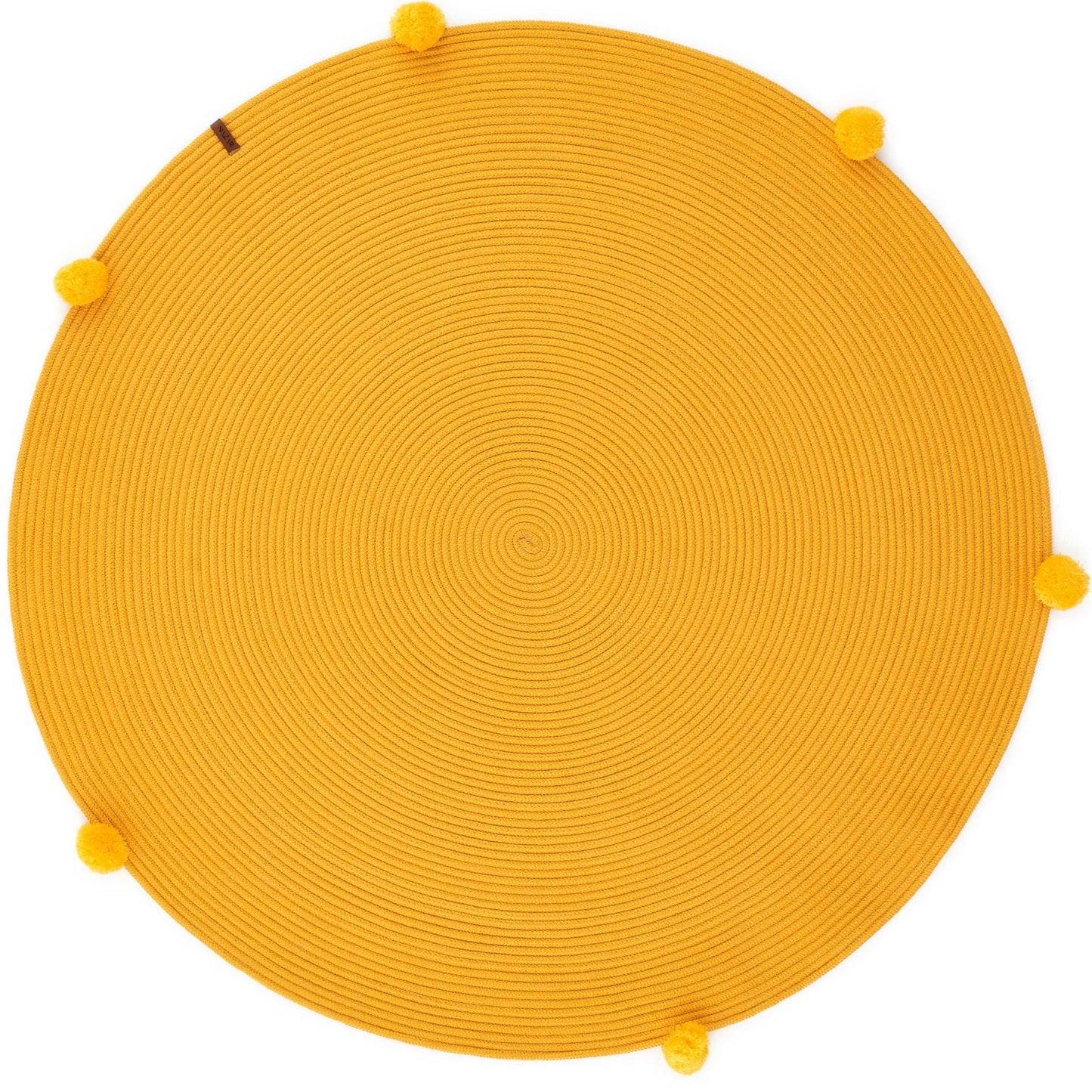 Tapis enfant rond en aspect jute fait main jaune : CAL4304JAU - Nazar rugs