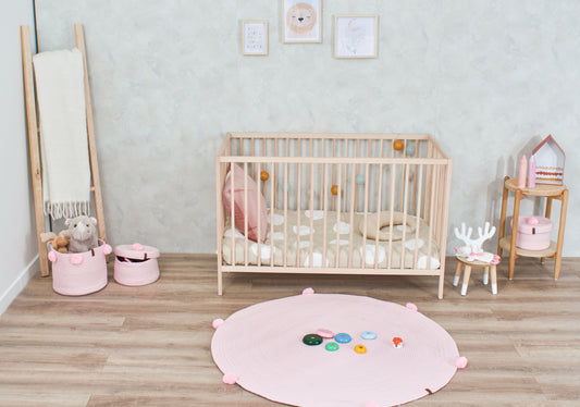 Tapis enfant rond en aspect jute fait main rose : CAL4304ROS - Nazar rugs