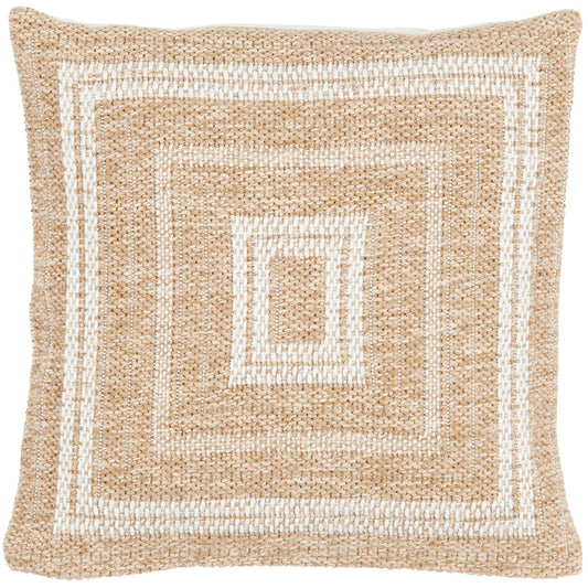 Housse de coussin rectangle blanc effet jute naturel Nazar rugs