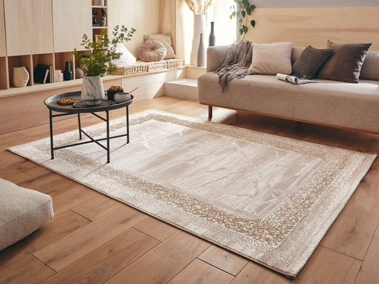 Tapis Istanbul aux motifs marbrés géométrique beige : IST530BEI - Nazar rugs