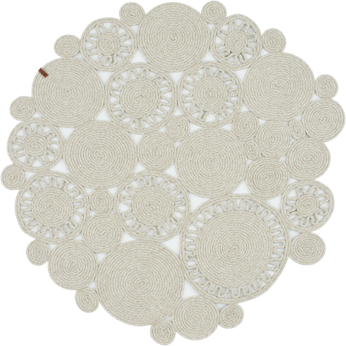 Tapis fait main à motifs géométriques rond : LIM4501GRI - Nazar rugs