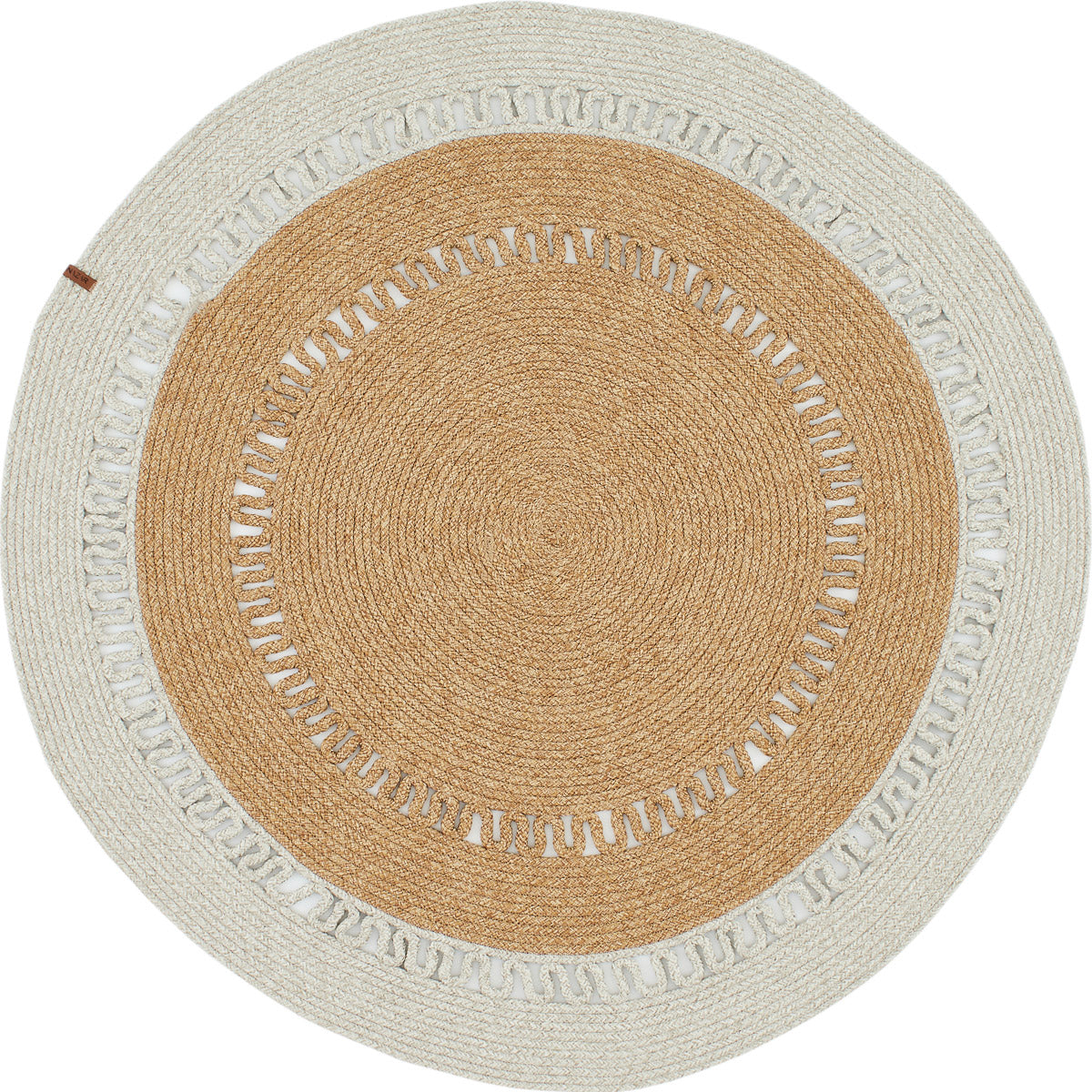 Tapis rond aspect toile de jute : LIM4503GRI - Nazar rugs