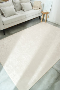 NAZAR - Tapis en polyester brillant motif uni beige 200x290 - Tapis - Rue  du Commerce