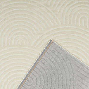 Tapis beige motif arc en relief- 120x160 BIANCA