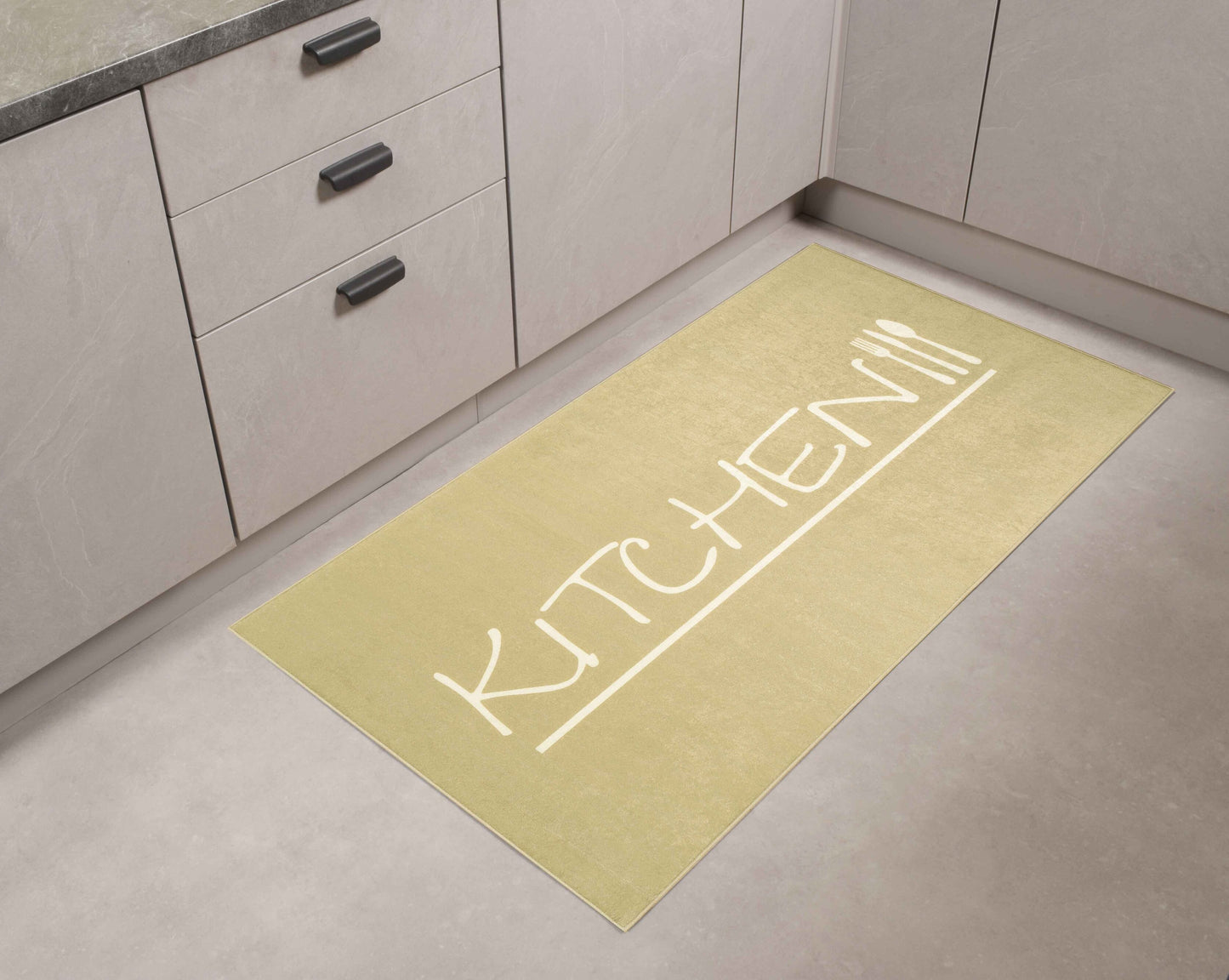 Tapis de cuisine antidérapant kitchen doré Nazar rugs