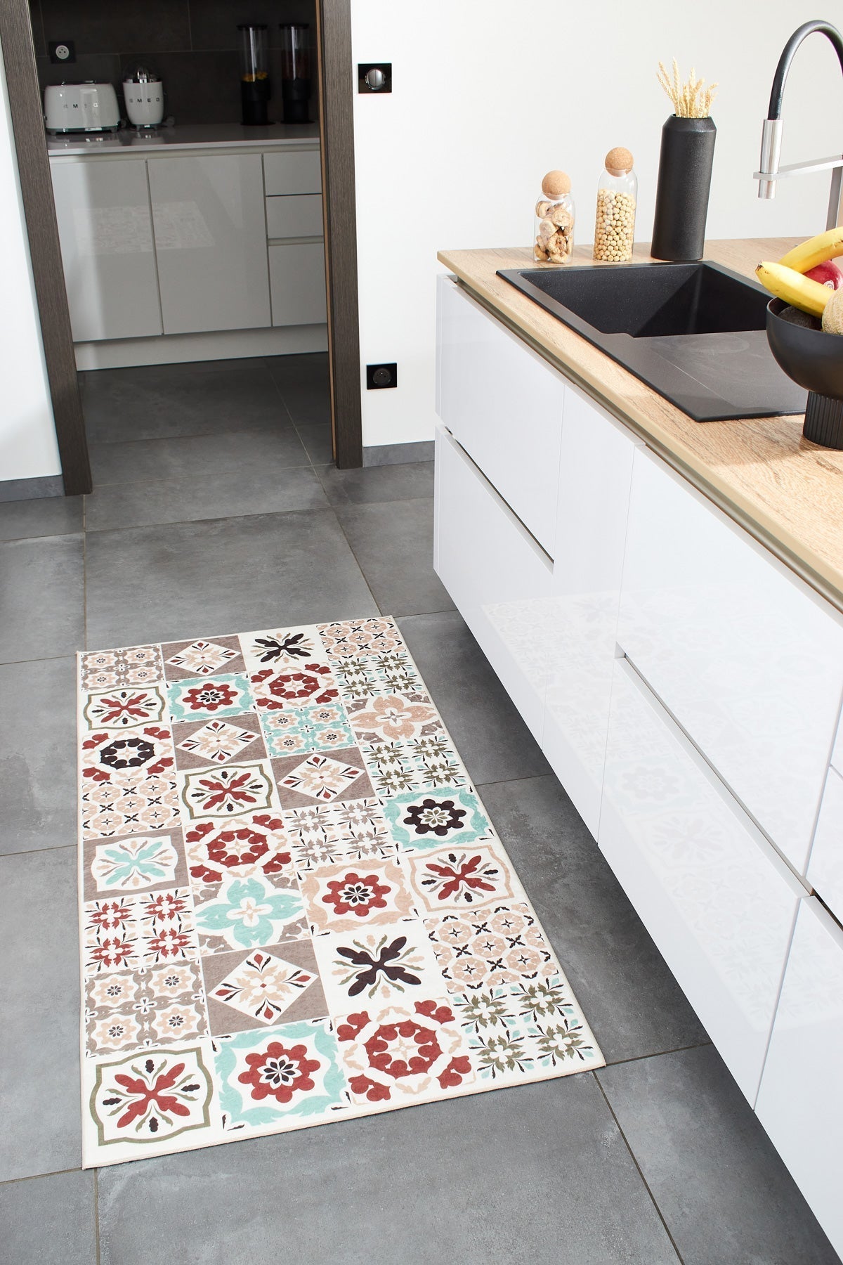 Tapis de cuisine carreaux de ciment Nazar rugs