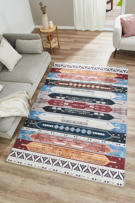 Tapis de salon lavable en machine Nazar rugs