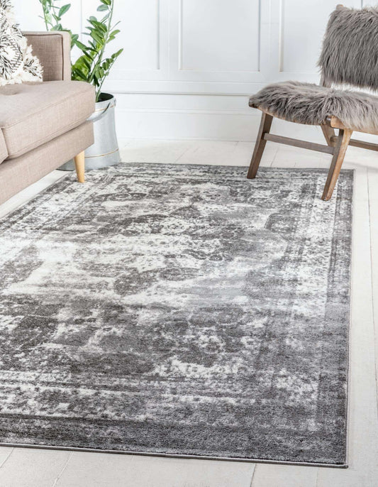 Tapis de salon vintage gris Nazar rugs